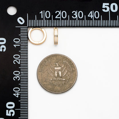 4pcs Gold Enamel Circle Hoop Earrings, 18K Gold plated Brass, Minimalist Huggie Earrings (GB-3717-B)