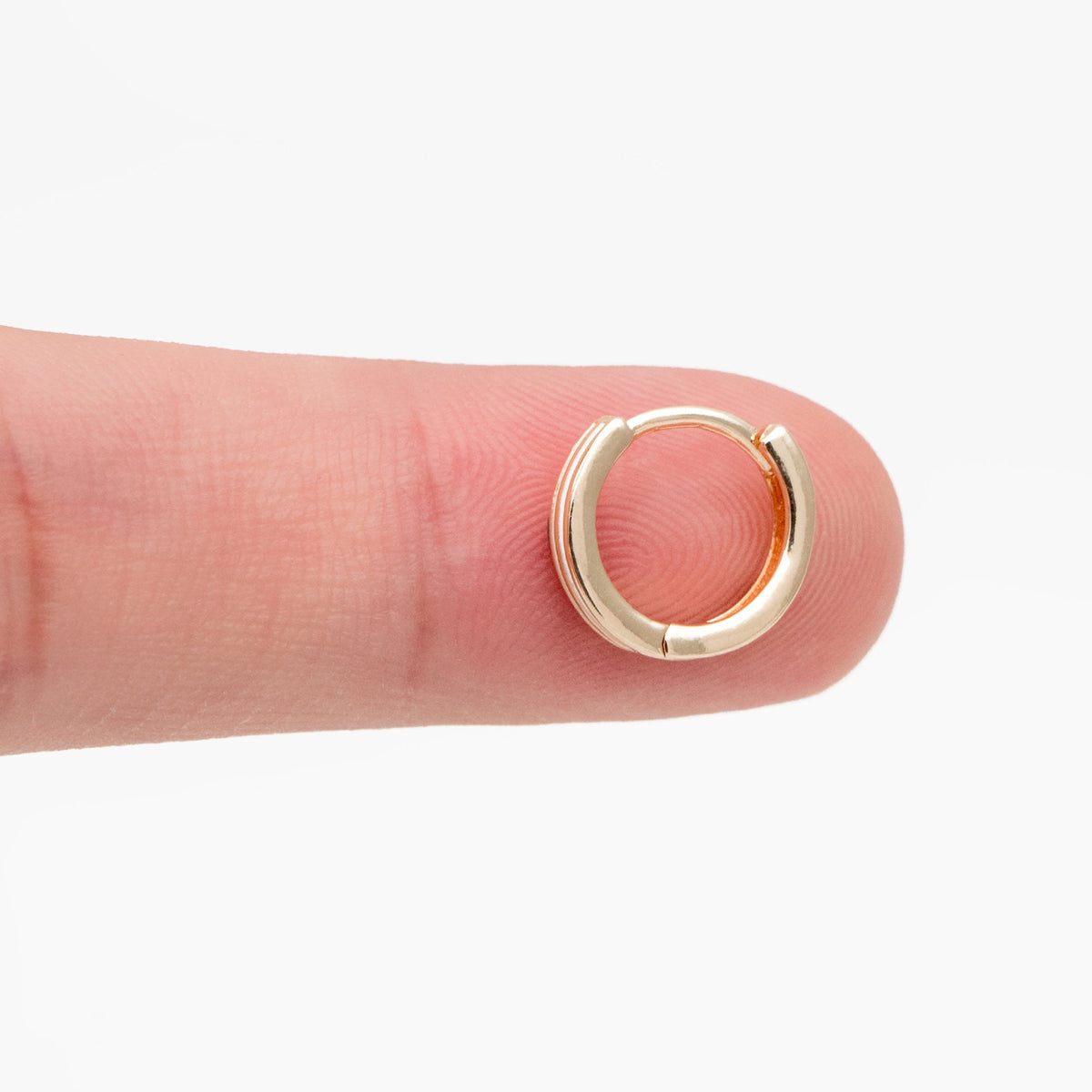 4pcs Gold Enamel Circle Hoop Earrings, 18K Gold plated Brass, Minimalist Huggie Earrings (GB-3717-B)