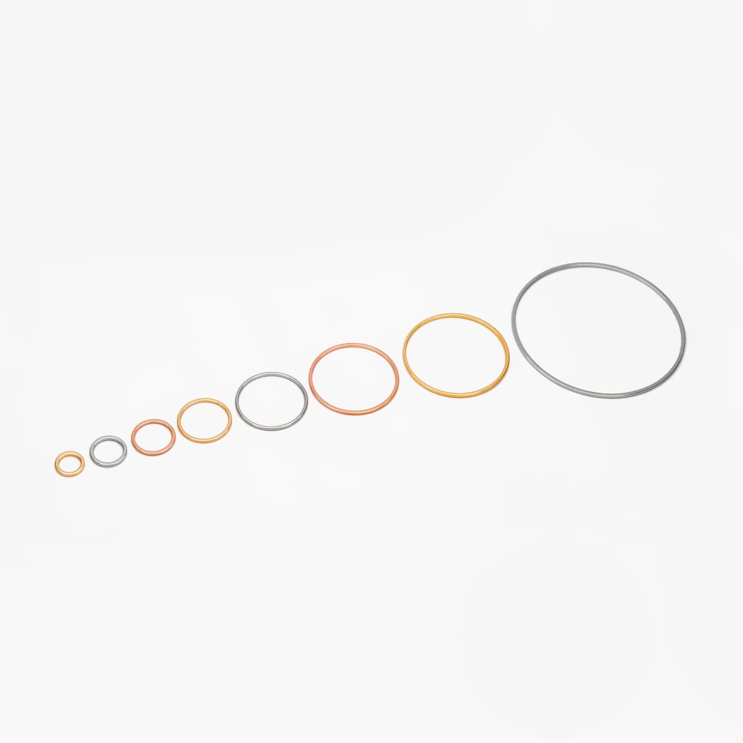10pcs Gold/ Silver/ Rose Gold Circle Link Charms 10/ 12/ 18/ 20/ 25/ 30/ 35/50mm, Ring Loops, Geometric Hoop Circle Pendants (GB-232)