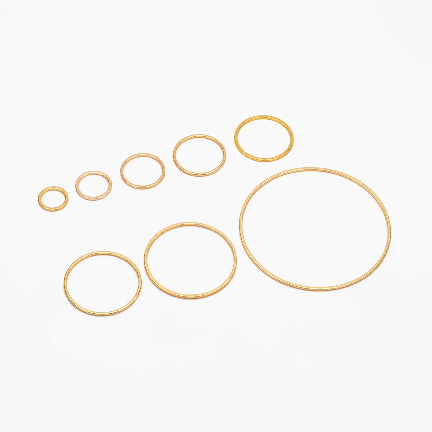10pcs Gold/ Silver/ Rose Gold Circle Link Charms 10/ 12/ 18/ 20/ 25/ 30/ 35/50mm, Ring Loops, Geometric Hoop Circle Pendants (GB-232)