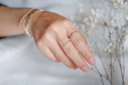 4pcs CZ Pave Gold/ Silver Minimalist Ring, Dainty Ring, Thin Ring, Weeding Ring (#GB-4170)