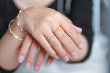 4pcs CZ Pave Gold/ Silver Moon Ring, Celestial Ring, Dainty Rings, Adjustable Ring, Thin Ring (#GB-4176)