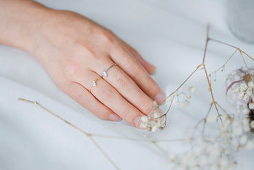 4pcs CZ Pave Gold/ Silver Teardrop Ring, Dainty Ring, Thin Ring, Everyday Ring (#GB-4184)