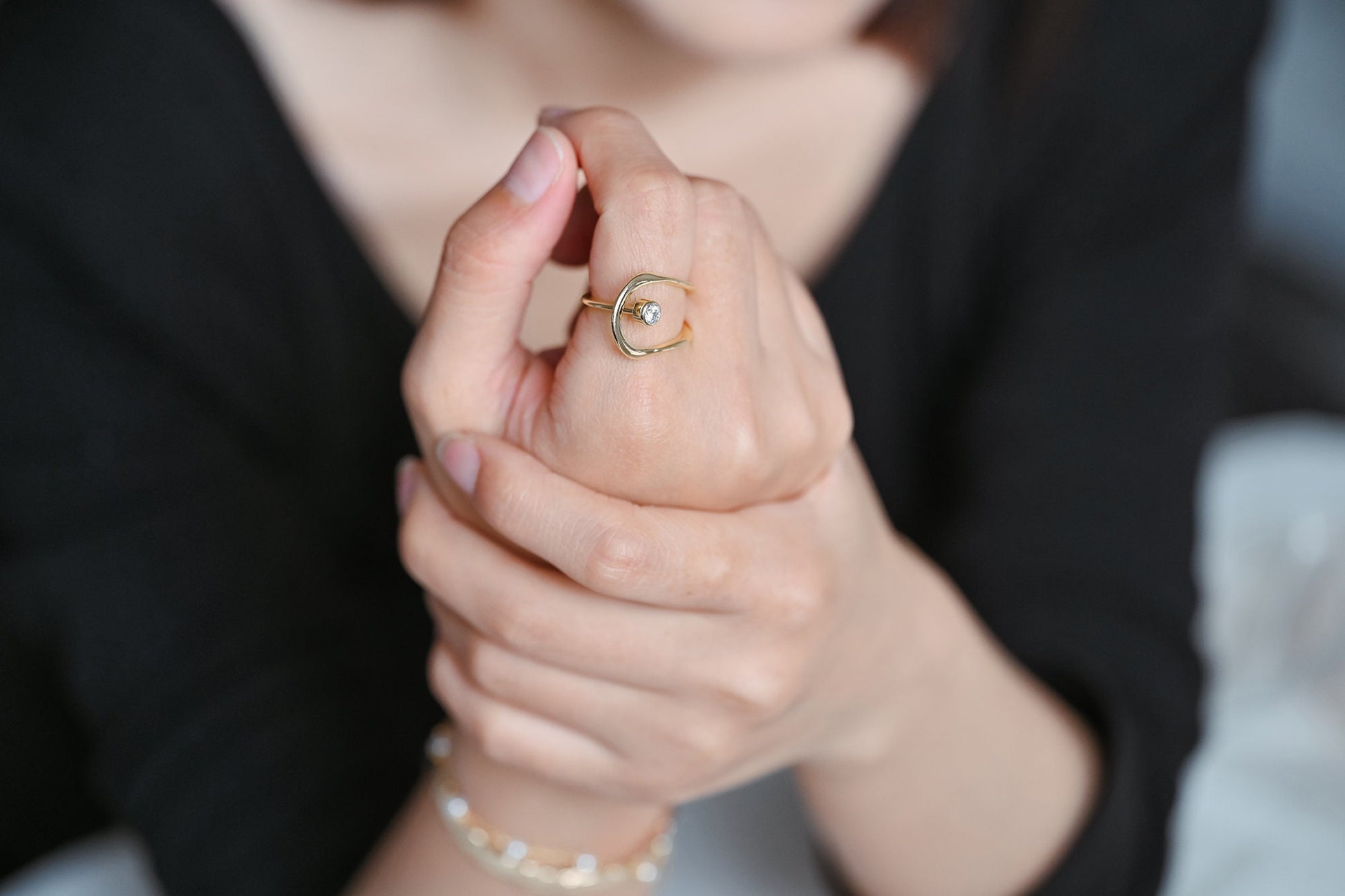 4pcs CZ Pave Gold/ Silver Double Band Ring, Everyday Ring, Fashion Rings, Adjustable Ring, Dainty Ring (#GB-4372)