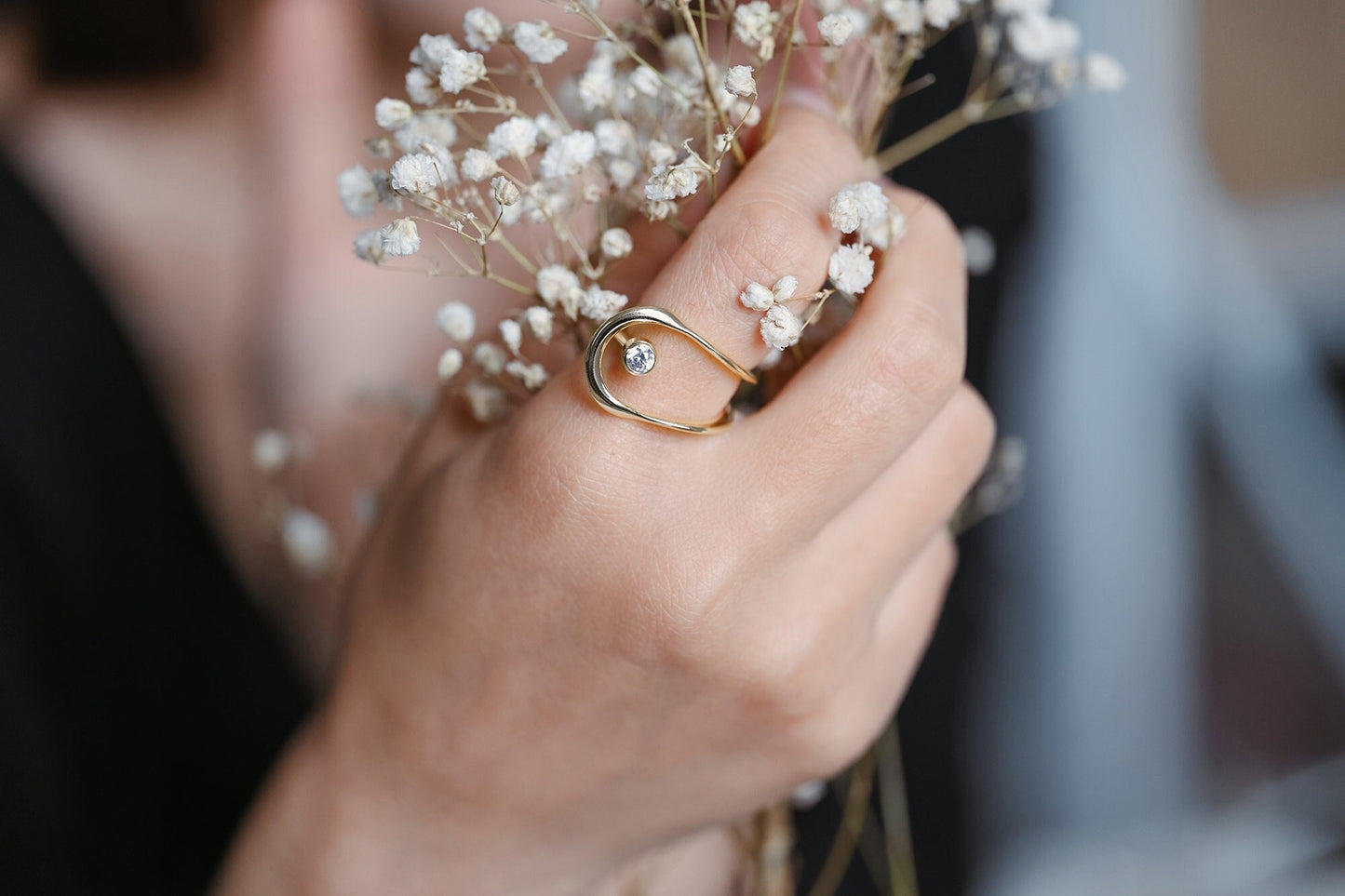 4pcs CZ Pave Gold/ Silver Double Band Ring, Everyday Ring, Fashion Rings, Adjustable Ring, Dainty Ring (#JZ-058)