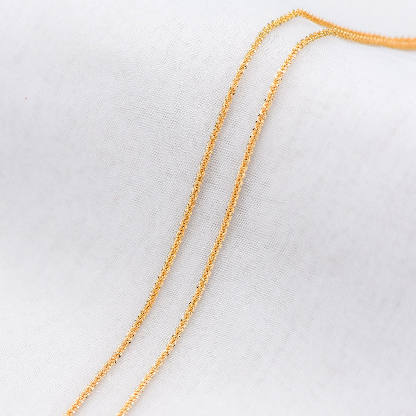 Gold/ Silver tone Specialty Chains 2.2mm, Gold/ Rhodium plated Brass, DIY Necklace Chain Wholesale (#LK-228)/ 1 Meter=3.3 ft