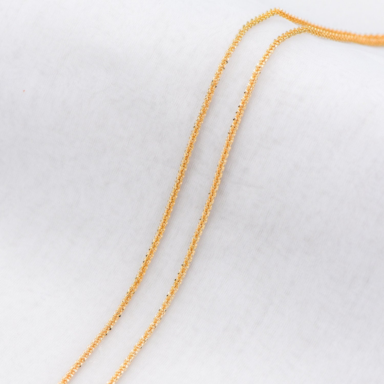 Gold/ Silver tone Specialty Chains 2.2mm, Gold/ Rhodium plated Brass, DIY Necklace Chain Wholesale (#LK-228)/ 1 Meter=3.3 ft