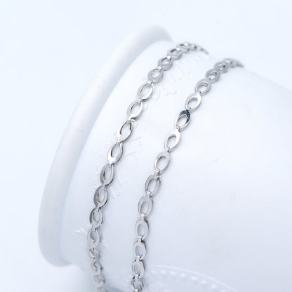 Gold/ Silver tone Specialty Chains, Gold/ Rhodium plated Brass, Link Size 4x8mm, Bulk Chain Wholesale (#LK-232)/ 1 Meter=3.3 ft