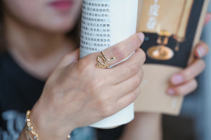 4pcs Gold/ Silver Tone Snake Ring, Open Serpent Ring, Reptile Adjustable Band Ring, Punk Animal Jewelry, Fashion Jewelry (#GB-2716)