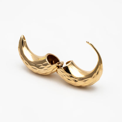 4pcs Gold/ Silver Tone Circle Hoop Earrings, 18K Gold/ Rhodium plated Brass, Chunky Huggie Earrings (GB-4447)