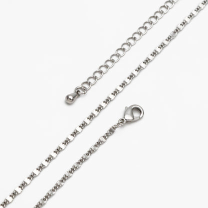 Gold/ Silver Tone Flat Curb Chain, Finished Bracelet/ Anklet/ Necklace with Adjustable Extender, Ready to Wear (#LK-328)