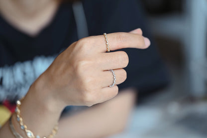 4pcs CZ Pave Finger Ring, Gold/ Rhodium plated Brass, Gift for Her, Stackable Ring, Minimalist Ring(#JZ-028-A)