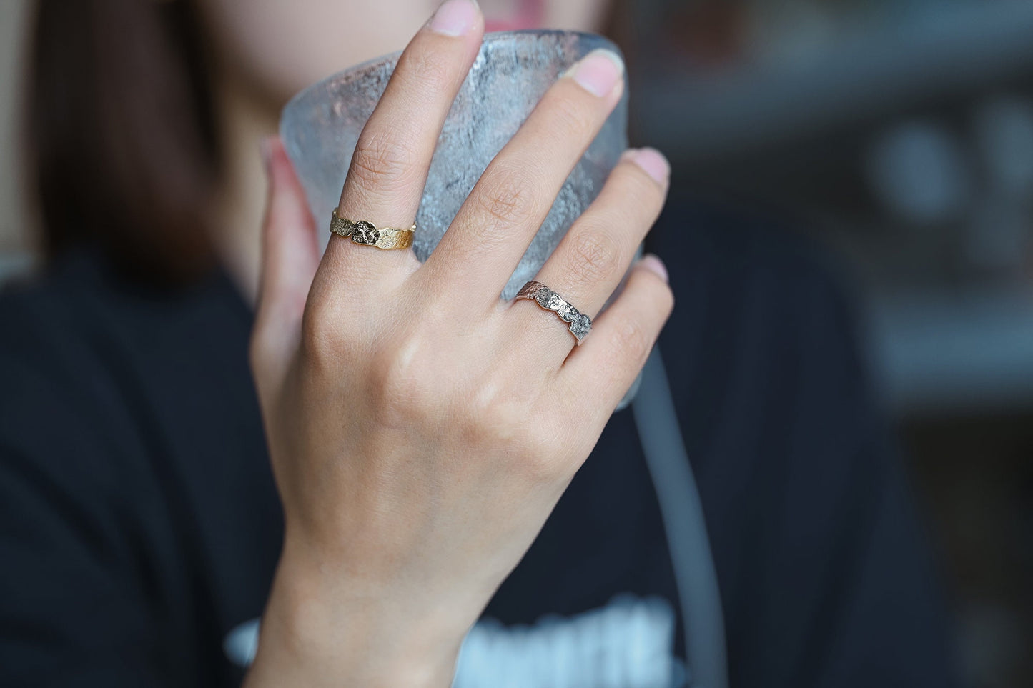 4pcs Hammered Gold Finger Ring, Everyday Ring, Modern Style Ring, Fashion Rings, Dainty Rings (#GB-2696)