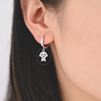 4pcs CZ Pave Gold/ Silver Dog Charms, Tiny Dog Charms, Jewelry Making, Diy Material, Jewelry Supplies (GB-2074-B)