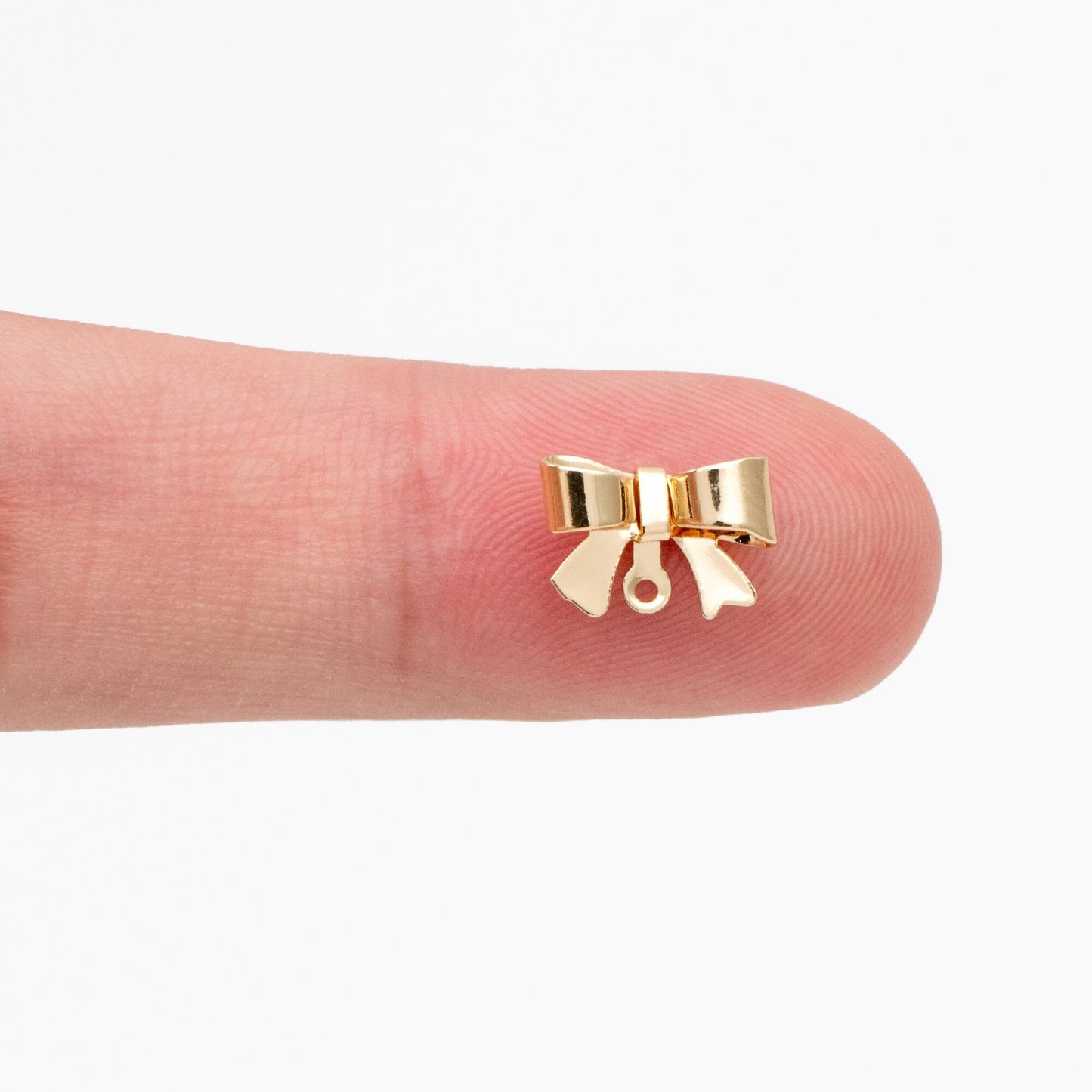 10pcs Gold Bowknot Charms, 18K Gold plated Brass Bow Knot Pendant (#GB-4368)