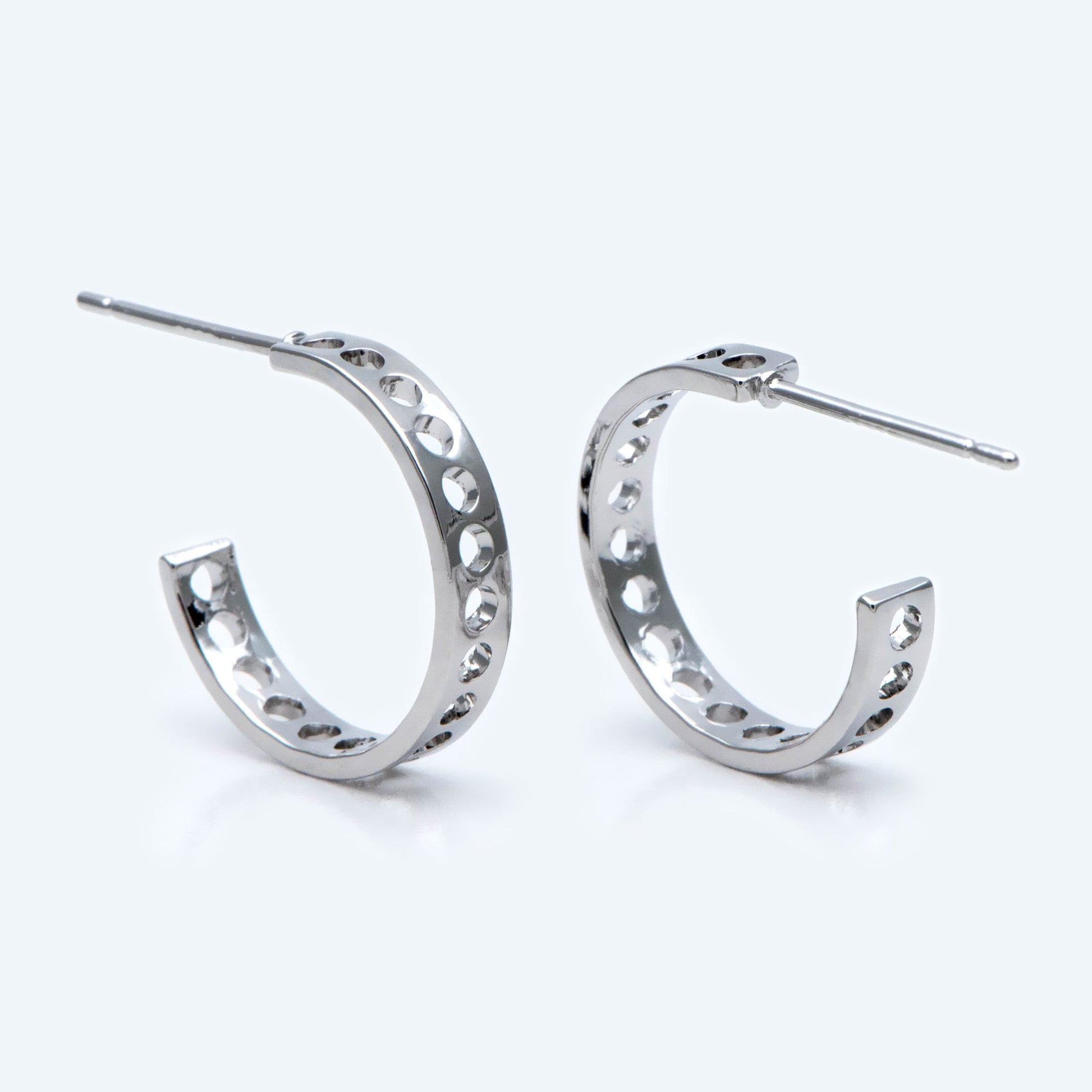 10pcs Gold plated Brass Earring Posts 16/26mm, Geometric Circle Stud Earring with Multi Holes (GB-524)