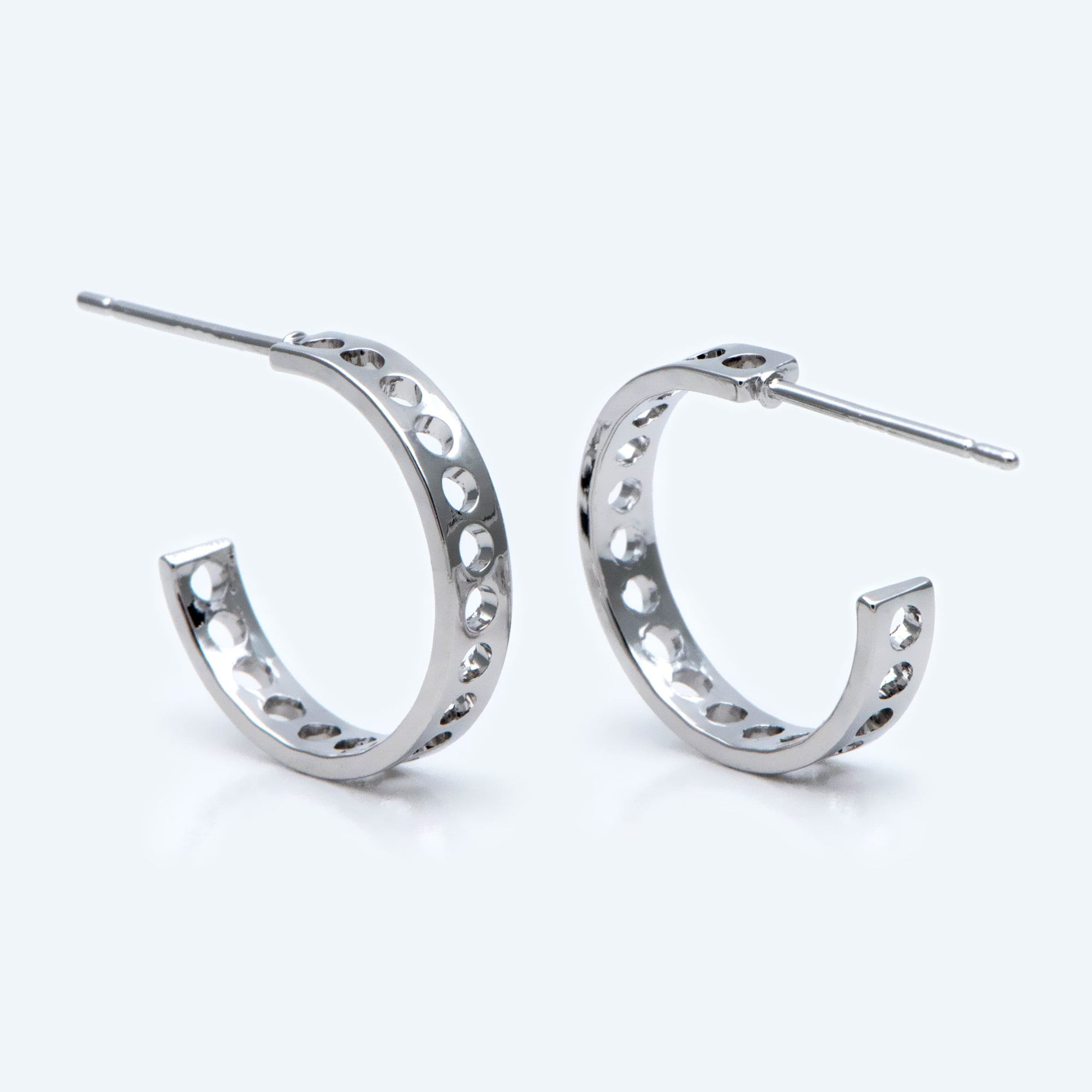 10pcs Gold plated Brass Earring Posts 16/26mm, Geometric Circle Stud Earring with Multi Holes (GB-524)