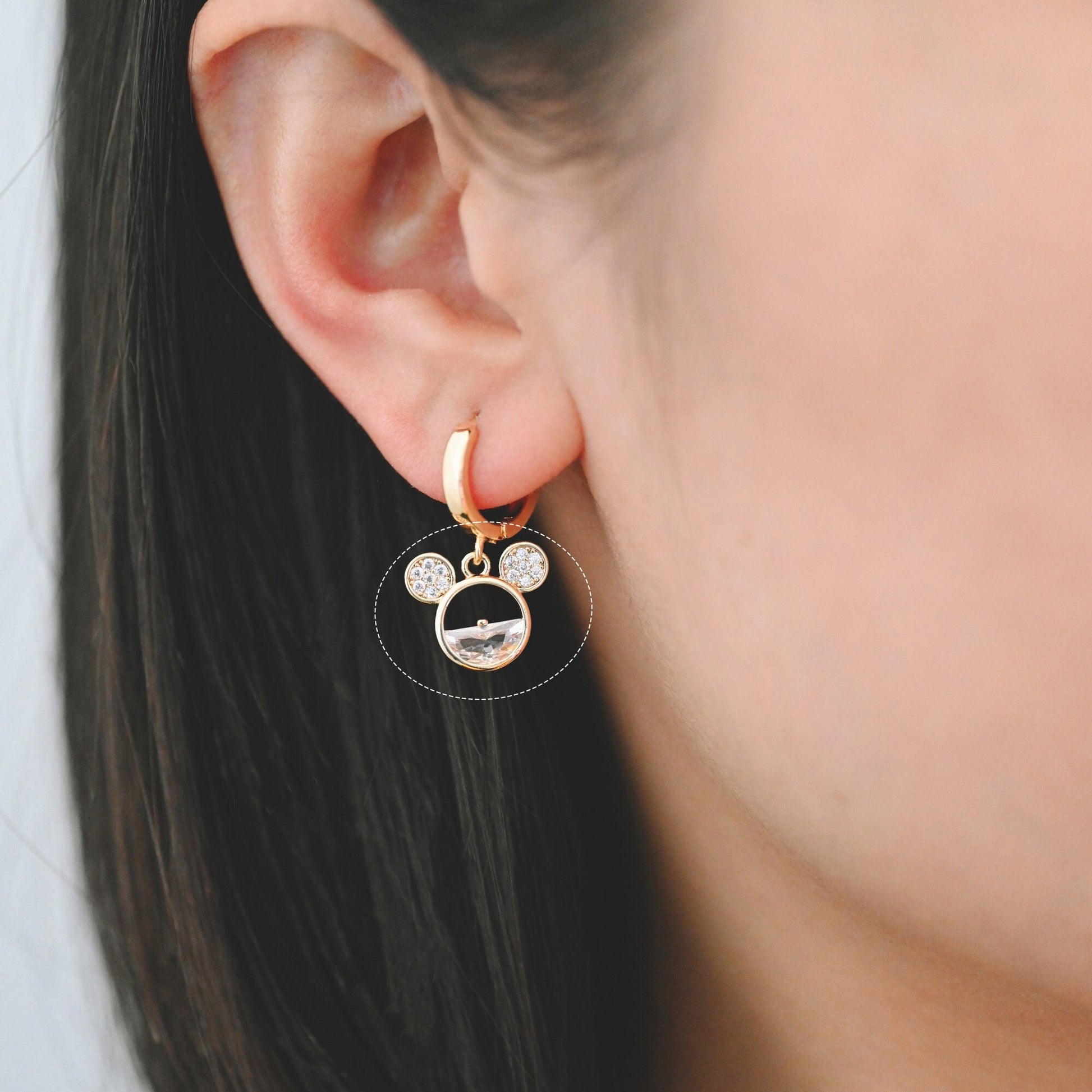 4pcs CZ Pave Mickey Mouse Charm Pendant, Jewelry Making, Diy Material, Jewelry Supplies (GB-2631)