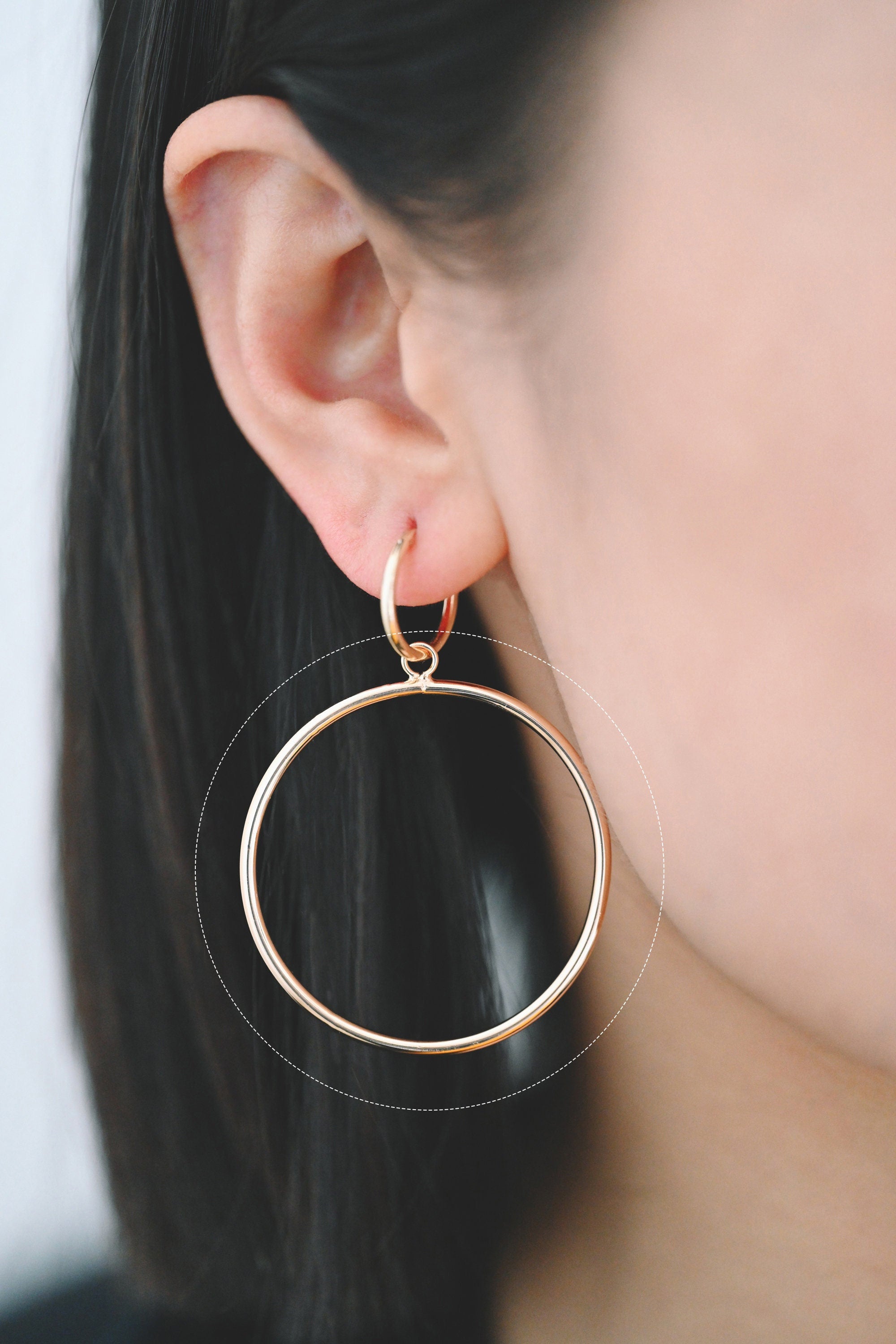 10pcs Gold/ Silver Tone Circle Pendants: 18K Gold/Rhodium Plated Hoop Charms, 40mm (GB-2769)