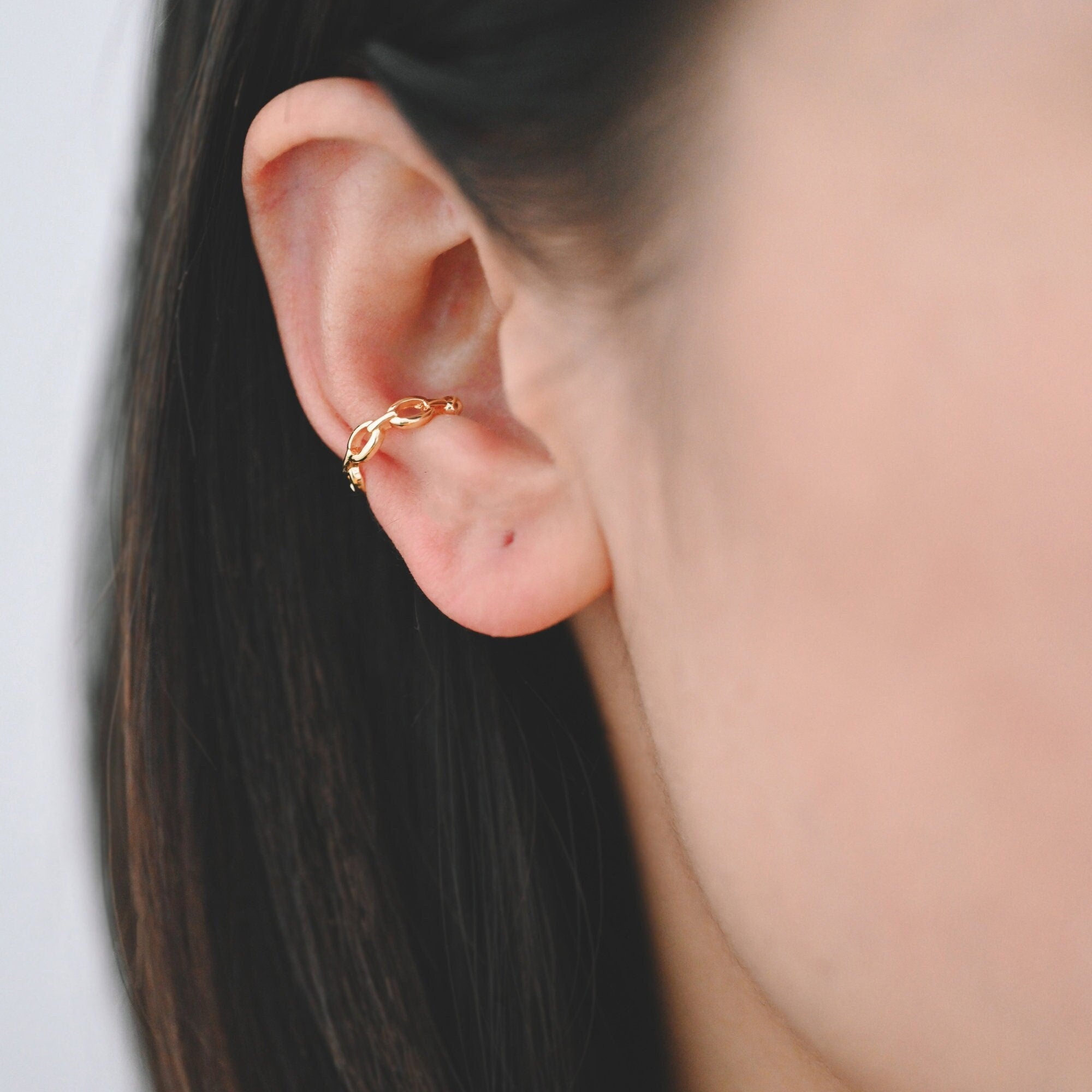 10pcs Gold Ear Cuff, Cartilage Ear Cuff, Gold Plated Ear Cuff, Chain Ear Cuff, Cartilage Earrings (GB-2826-K)