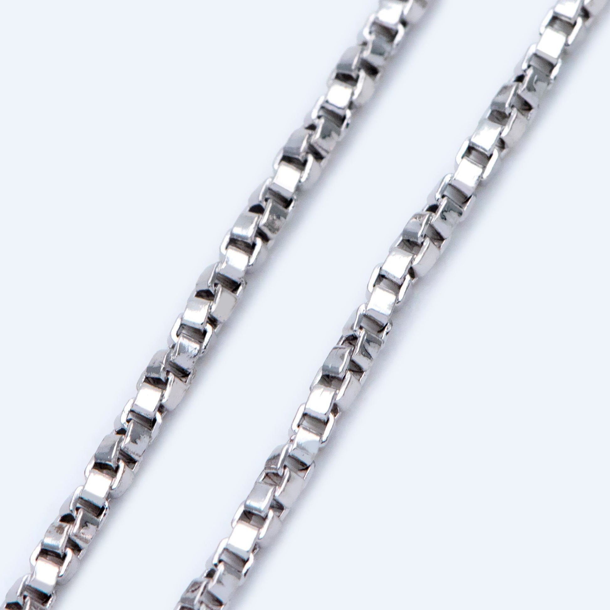 Gold/ Silver Tone Twisted Box Chains 1.8mm, Gold/ Rhodium plated Brass Box Chain Wholesale (#LK-234)/ 1 Meter=3.3 ft