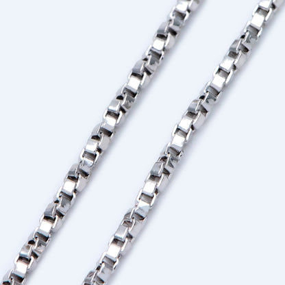 Gold/ Silver Tone Twisted Box Chains 1.8mm, Gold/ Rhodium plated Brass Box Chain Wholesale (#LK-234)/ 1 Meter=3.3 ft