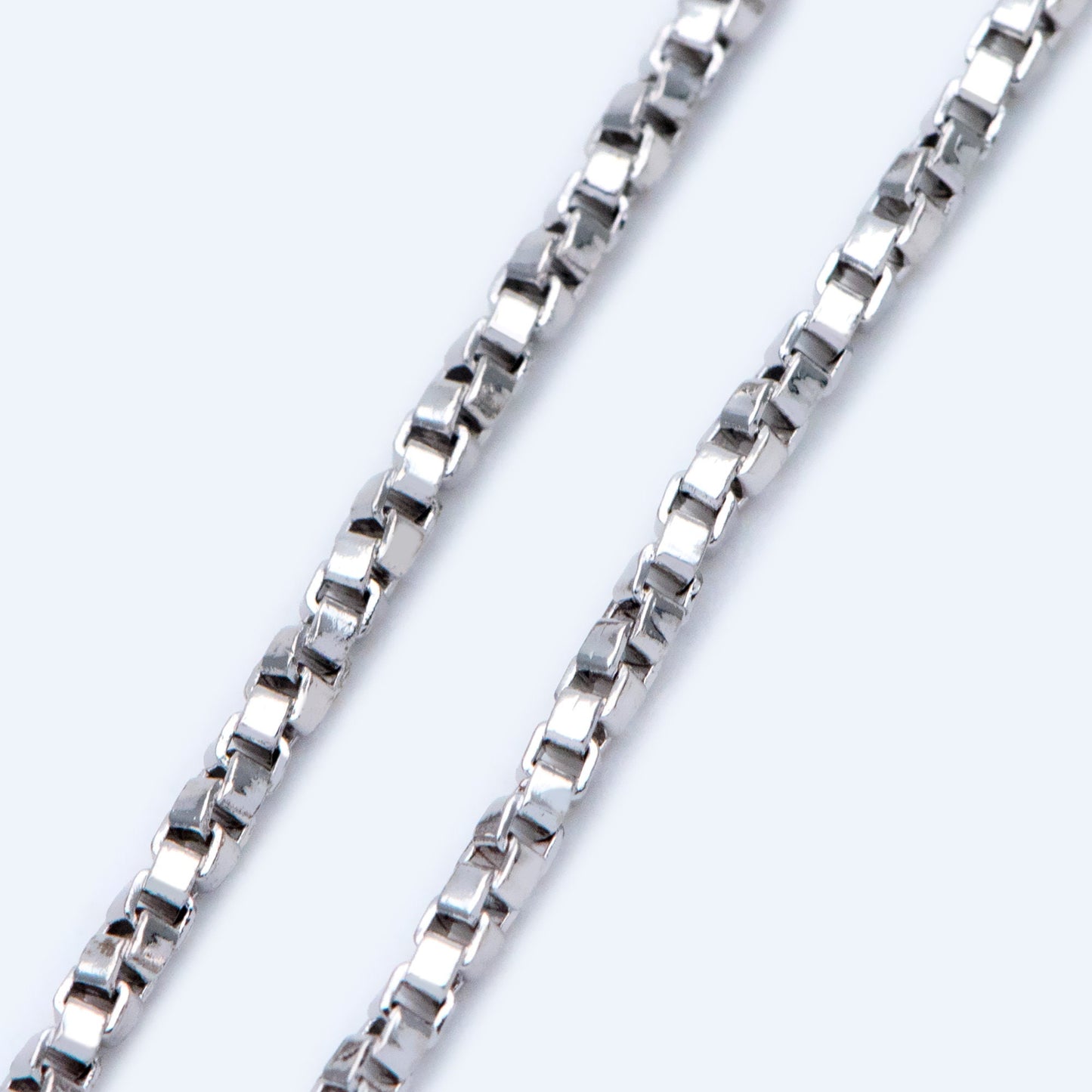 Gold/ Silver Tone Twisted Box Chains 1.8mm, Gold/ Rhodium plated Brass Box Chain Wholesale (#LK-234)/ 1 Meter=3.3 ft