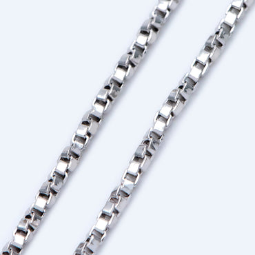 Gold/ Silver Tone Twisted Box Chains 1.8mm, Gold/ Rhodium plated Brass Box Chain Wholesale (#LK-234)/ 1 Meter=3.3 ft