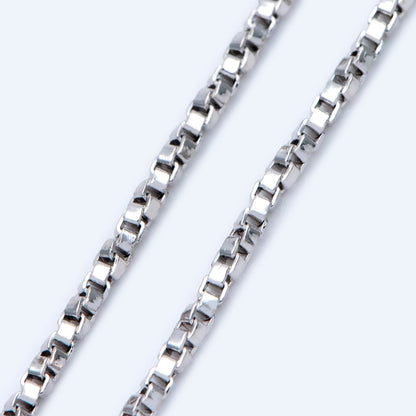 Gold/ Silver Tone Twisted Box Chains 1.8mm, Gold/ Rhodium plated Brass Box Chain Wholesale (#LK-234)/ 1 Meter=3.3 ft