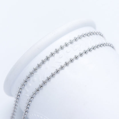 Gold/ Silver Tone Beaded Cable Chains 3.3mm, 18K Gold/ Rhodium plated Brass, Quality Specialty Chain Wholesale (#LK-237)/ 1 Meter=3.3 ft