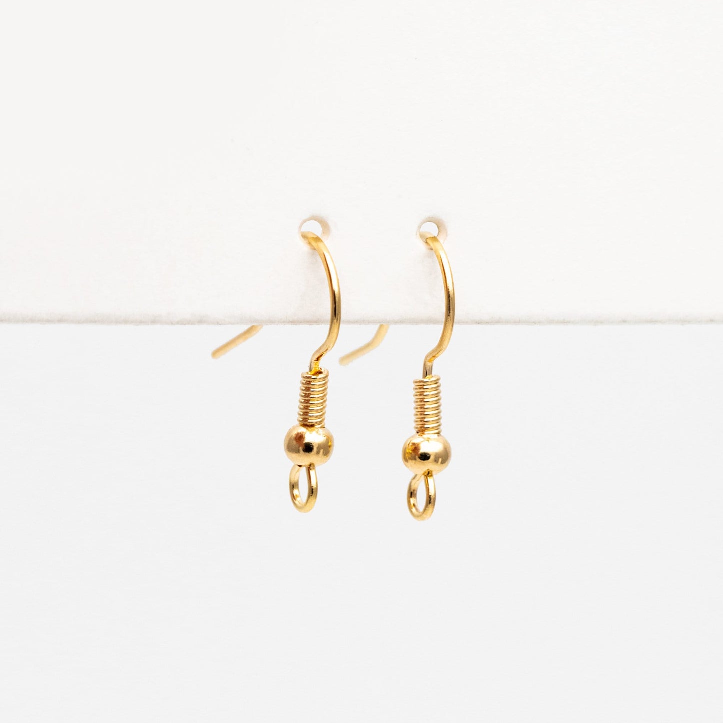 20pcs Gold/ Silver Earring Hooks, Real Gold/ Rhodium Plated Brass Earwire, Wholesale Ear Hooks (GB-025-A)