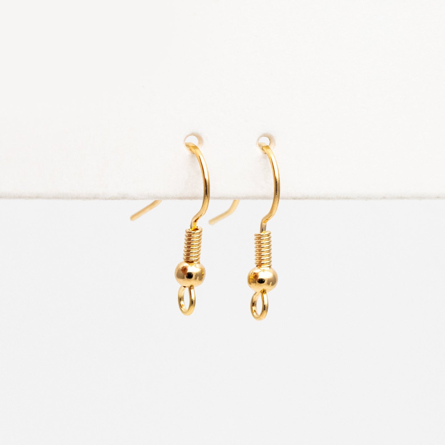20pcs Gold/ Silver Earring Hooks, Real Gold/ Rhodium Plated Brass Earwire, Wholesale Ear Hooks (GB-025-A)