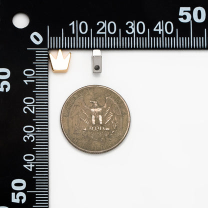 20pcs Gold/ Silver Crown Beads 8mm, 18K Gold/ Rhodium plated Brass Crown Charms, Lead Nickel Free (GB-236)