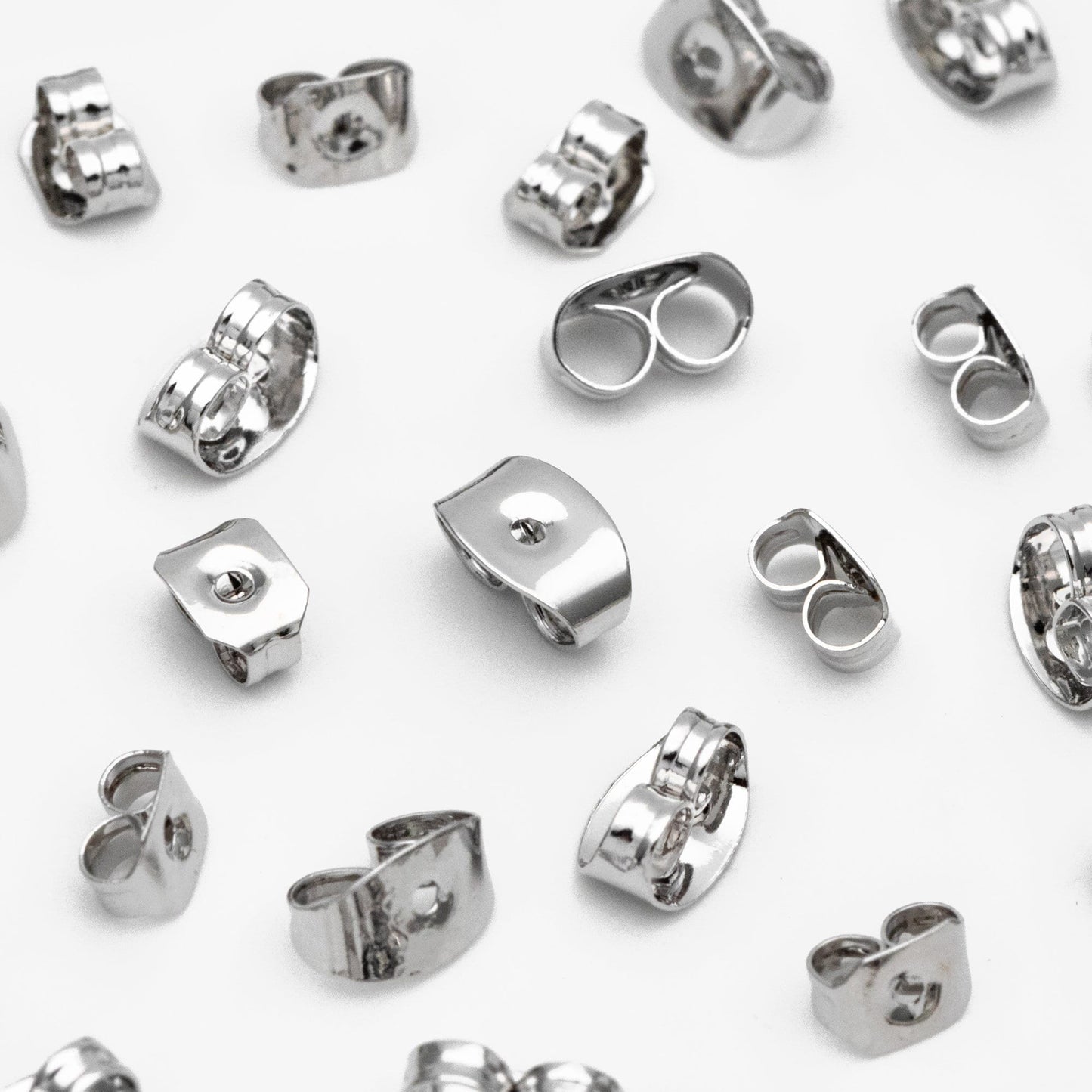 20pcs Silver Ear Nuts, Earring Back Stoppers 5mm/ 7mm, Rhodium plated Brass Jewelry Findings Wholesale (#GB-237)