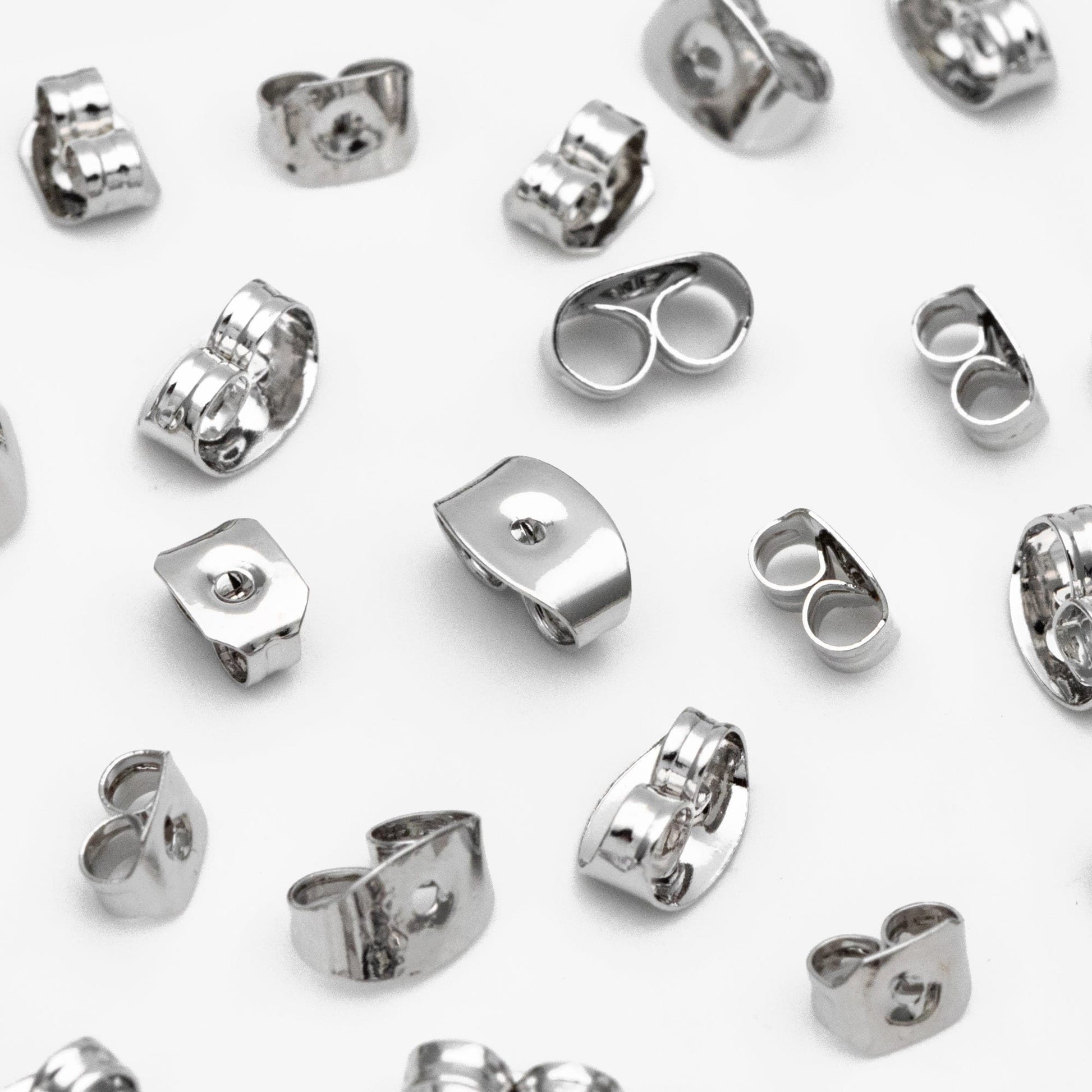 20pcs Silver Ear Nuts, Earring Back Stoppers 5mm/ 7mm, Rhodium plated Brass Jewelry Findings Wholesale (#GB-237)