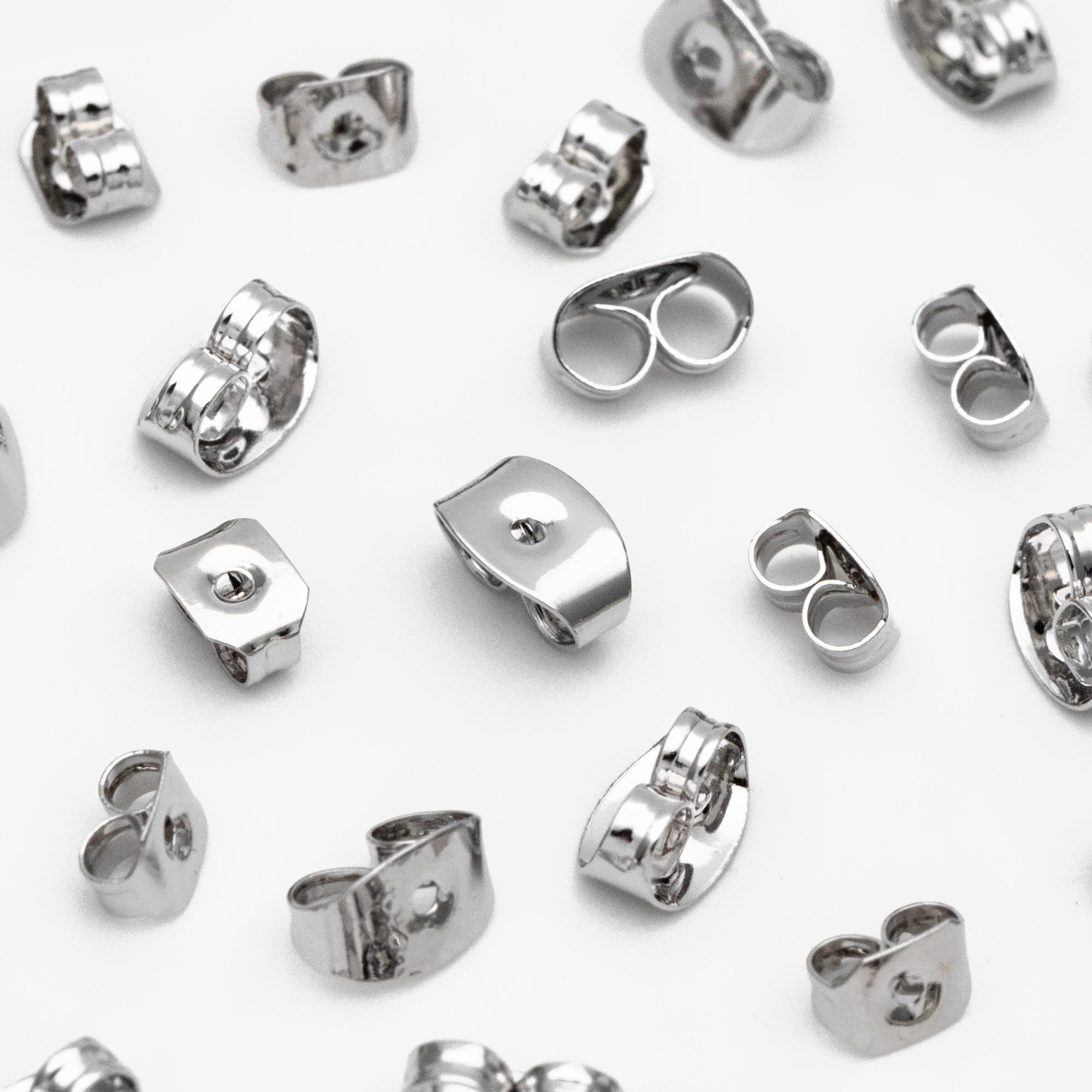 20pcs Silver Ear Nuts, Earring Back Stoppers 5mm/ 7mm, Rhodium plated Brass Jewelry Findings Wholesale (#GB-237)