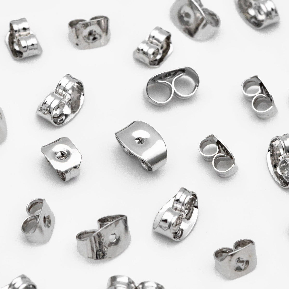20pcs Silver Ear Nuts, Earring Back Stoppers 5mm/ 7mm, Rhodium plated Brass Jewelry Findings Wholesale (#GB-142-2)