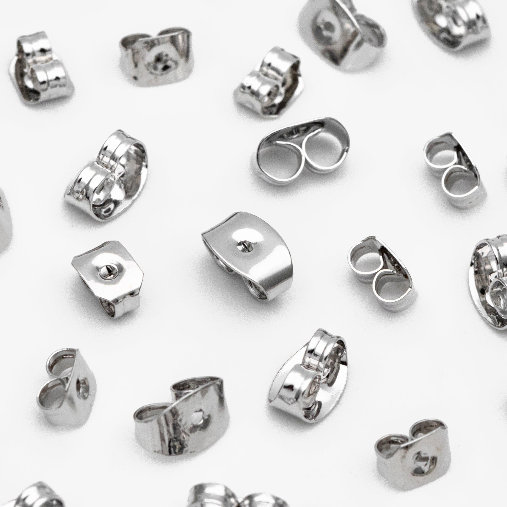 20pcs Silver Ear Nuts, Earring Back Stoppers 5mm/ 7mm, Rhodium plated Brass Jewelry Findings Wholesale (#GB-142-2)
