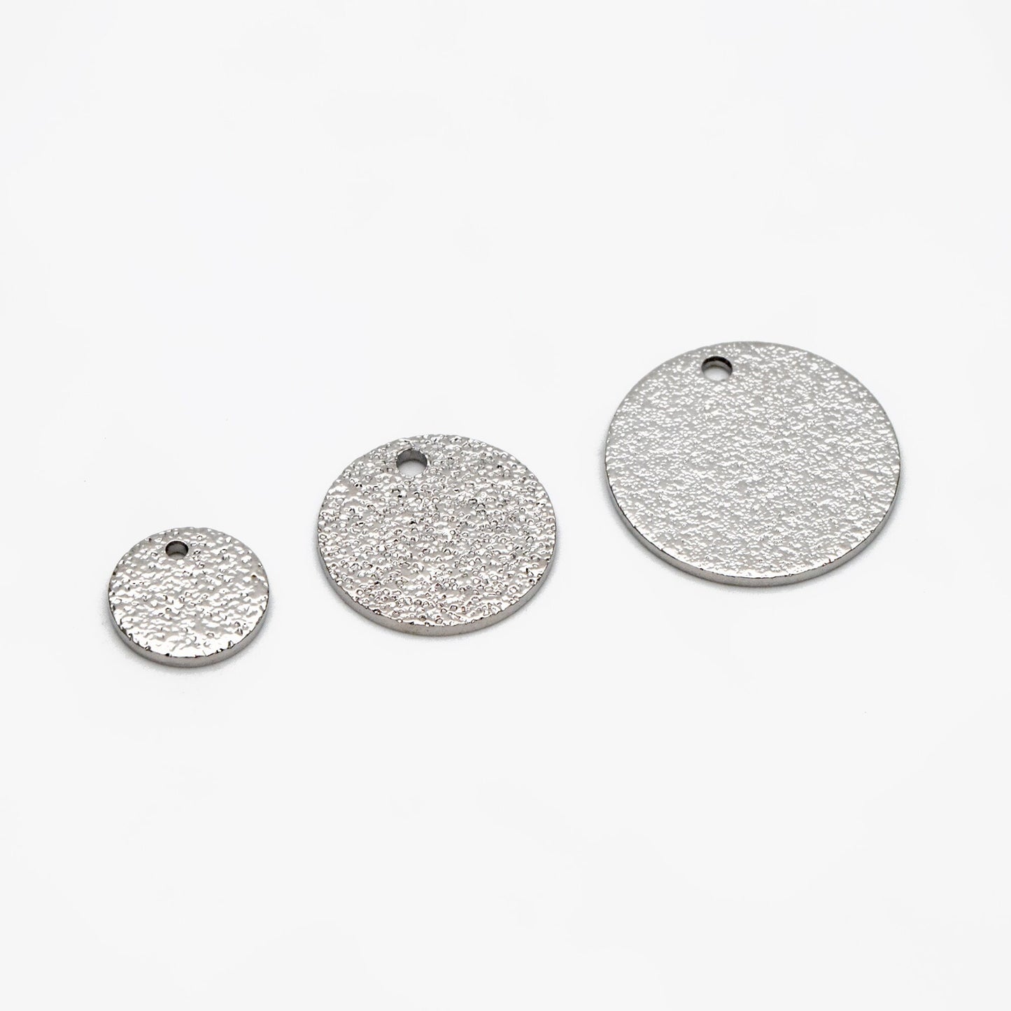 10pcs Gold/ Silver tone Round Disc Charms 8/ 12/ 15mm, Gold/ Rhodium plated Brass Coin Disk Charms (GB-240)