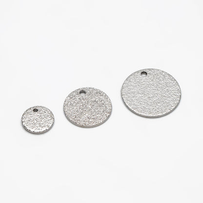 10pcs Gold/ Silver tone Round Disc Charms 8/ 12/ 15mm, Gold/ Rhodium plated Brass Coin Disk Charms (GB-240)