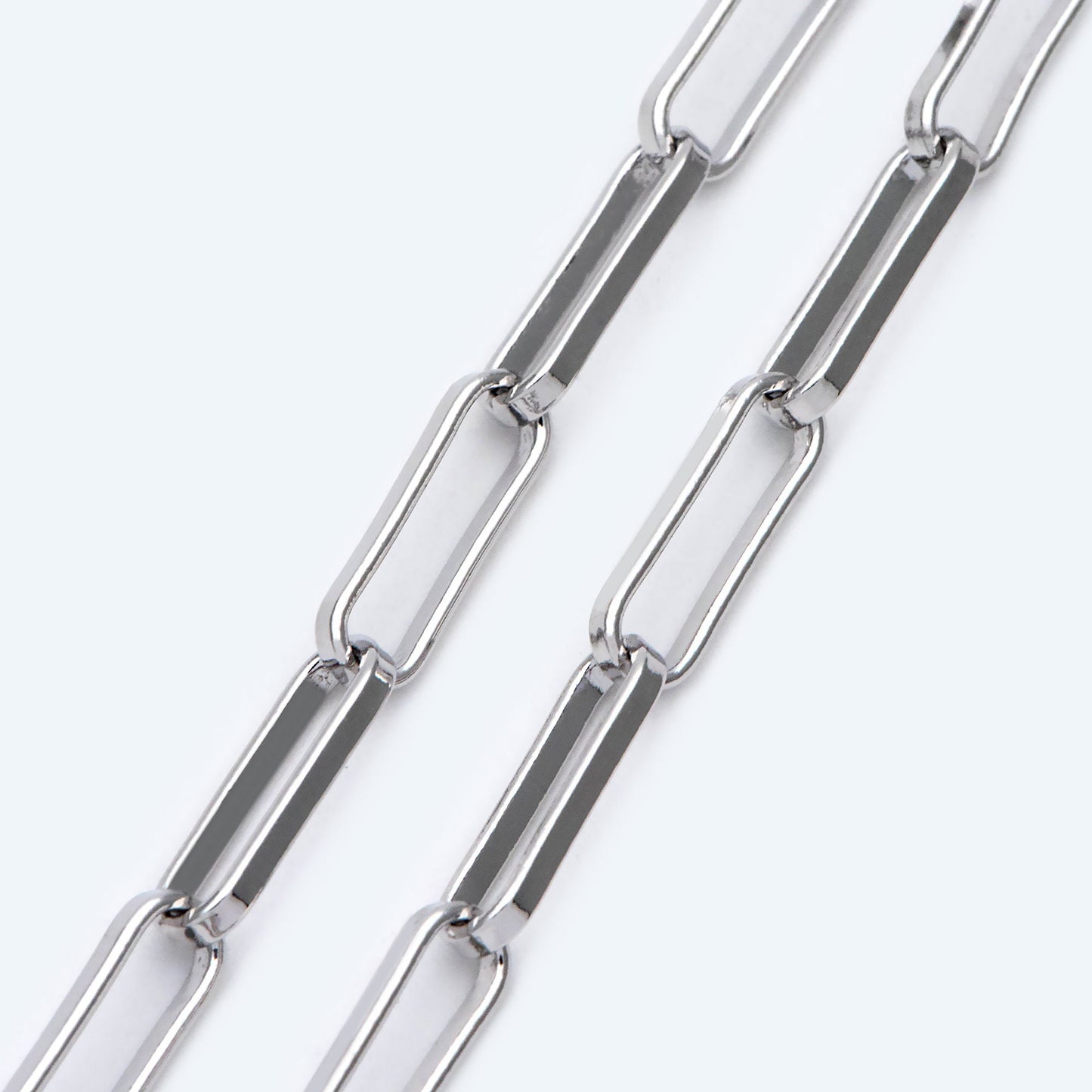 Gold/ Silver Long Oval Chains, Link Size 14.5x4.5mm, 18K Gold/ Rhodium plated Brass, Quality Craft Jewelry Supplies(#LK-475)/ 1 Meter=3.3 ft