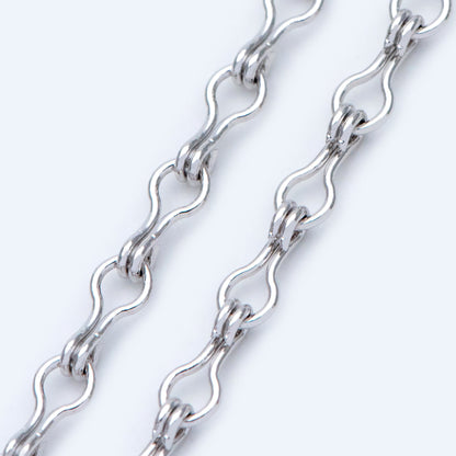 Gold/ Silver tone Link Chains 3.5mm, Real 18K Gold/ Rhodium plated Brass, Quality Specialty Chain Wholesale (#LK-231)/ 1 Meter=3.3 ft