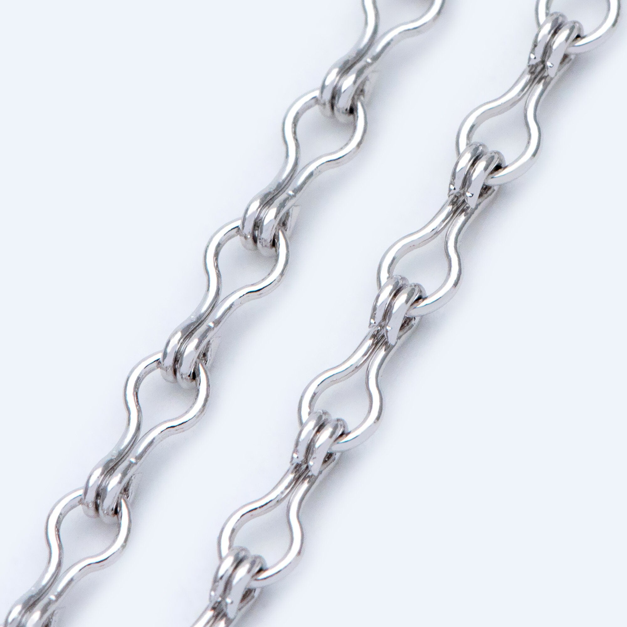 Gold/ Silver tone Link Chains 3.5mm, Real 18K Gold/ Rhodium plated Brass, Quality Specialty Chain Wholesale (#LK-231)/ 1 Meter=3.3 ft