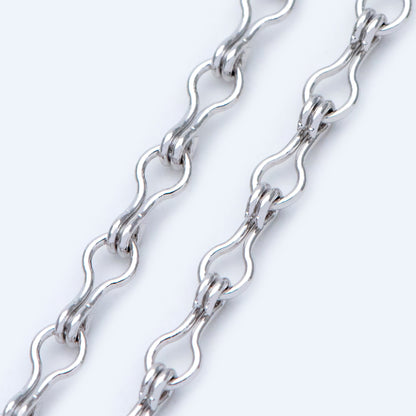 Gold/ Silver tone Link Chains 3.5mm, Real 18K Gold/ Rhodium plated Brass, Quality Specialty Chain Wholesale (#LK-231)/ 1 Meter=3.3 ft