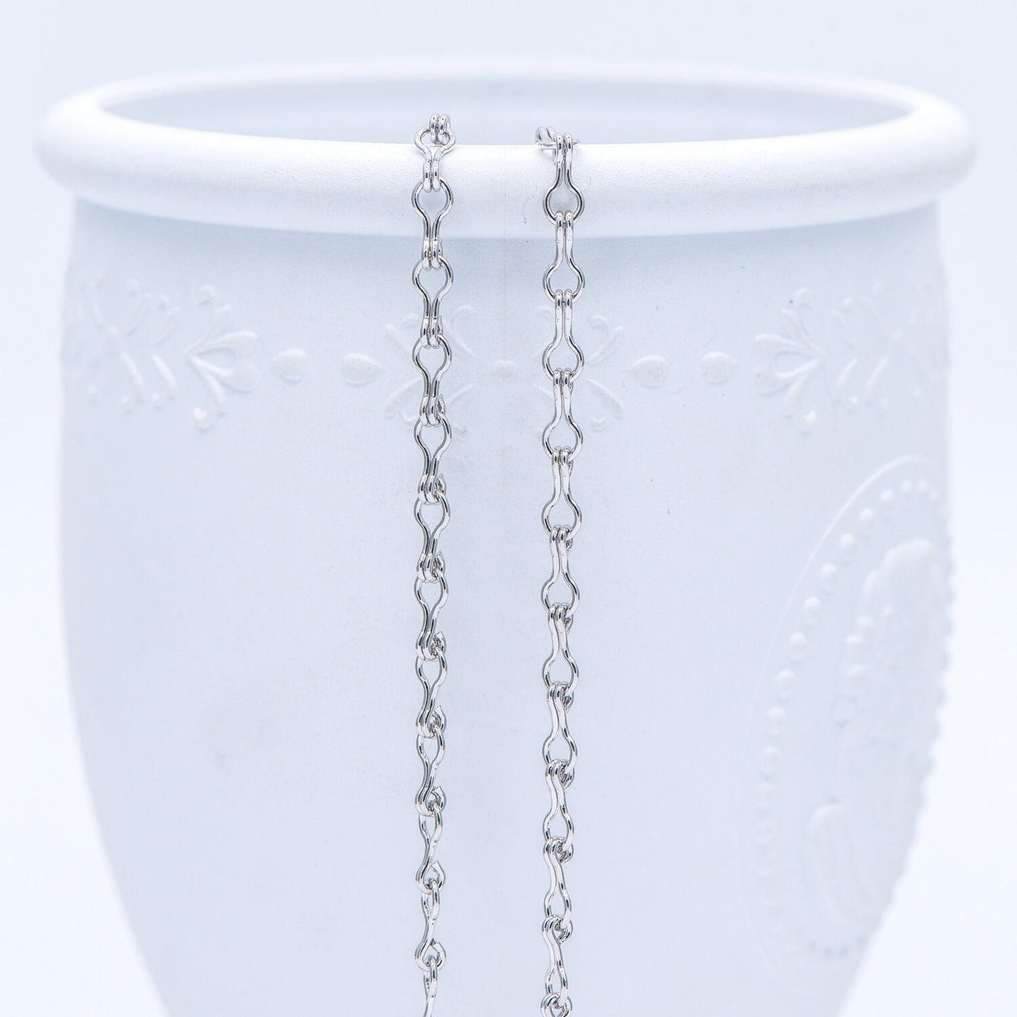 Gold/ Silver tone Link Chains 3.5mm, Real 18K Gold/ Rhodium plated Brass, Quality Specialty Chain Wholesale (#LK-231)/ 1 Meter=3.3 ft