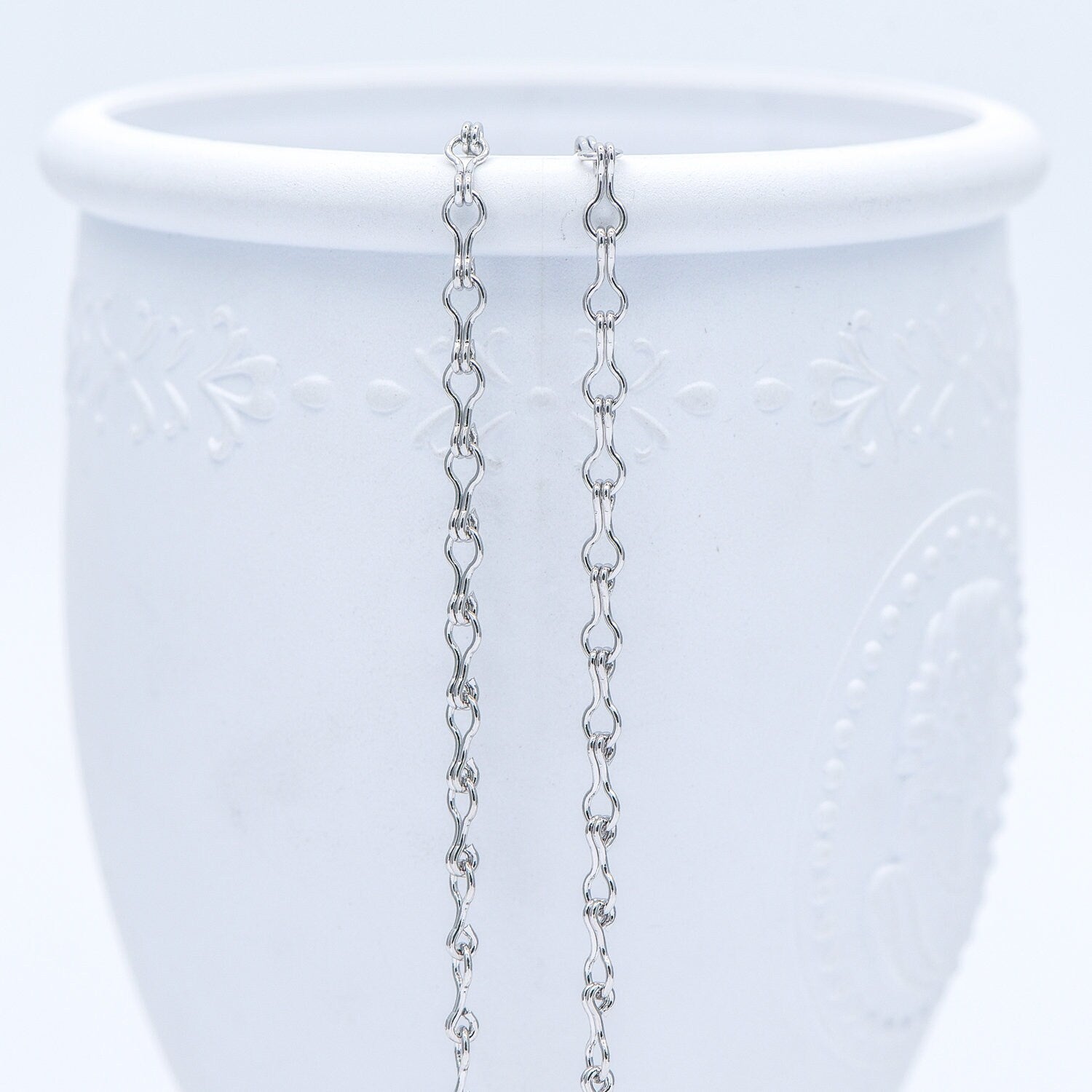 Gold/ Silver tone Link Chains 3.5mm, Real 18K Gold/ Rhodium plated Brass, Quality Specialty Chain Wholesale (#LK-231)/ 1 Meter=3.3 ft