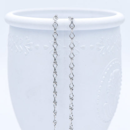 Gold/ Silver tone Link Chains 3.5mm, Real 18K Gold/ Rhodium plated Brass, Quality Specialty Chain Wholesale (#LK-231)/ 1 Meter=3.3 ft