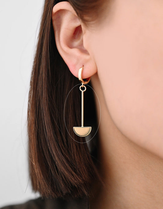 10pcs Gold Bar Semi-Circle Charms, 37x13mm, Gold plated Brass Half Round Pendants (GB-3302)