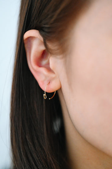 20pcs Gold Ear Hooks 15x18mm, Simple Round Earwire Earring Components (GB-025-C)