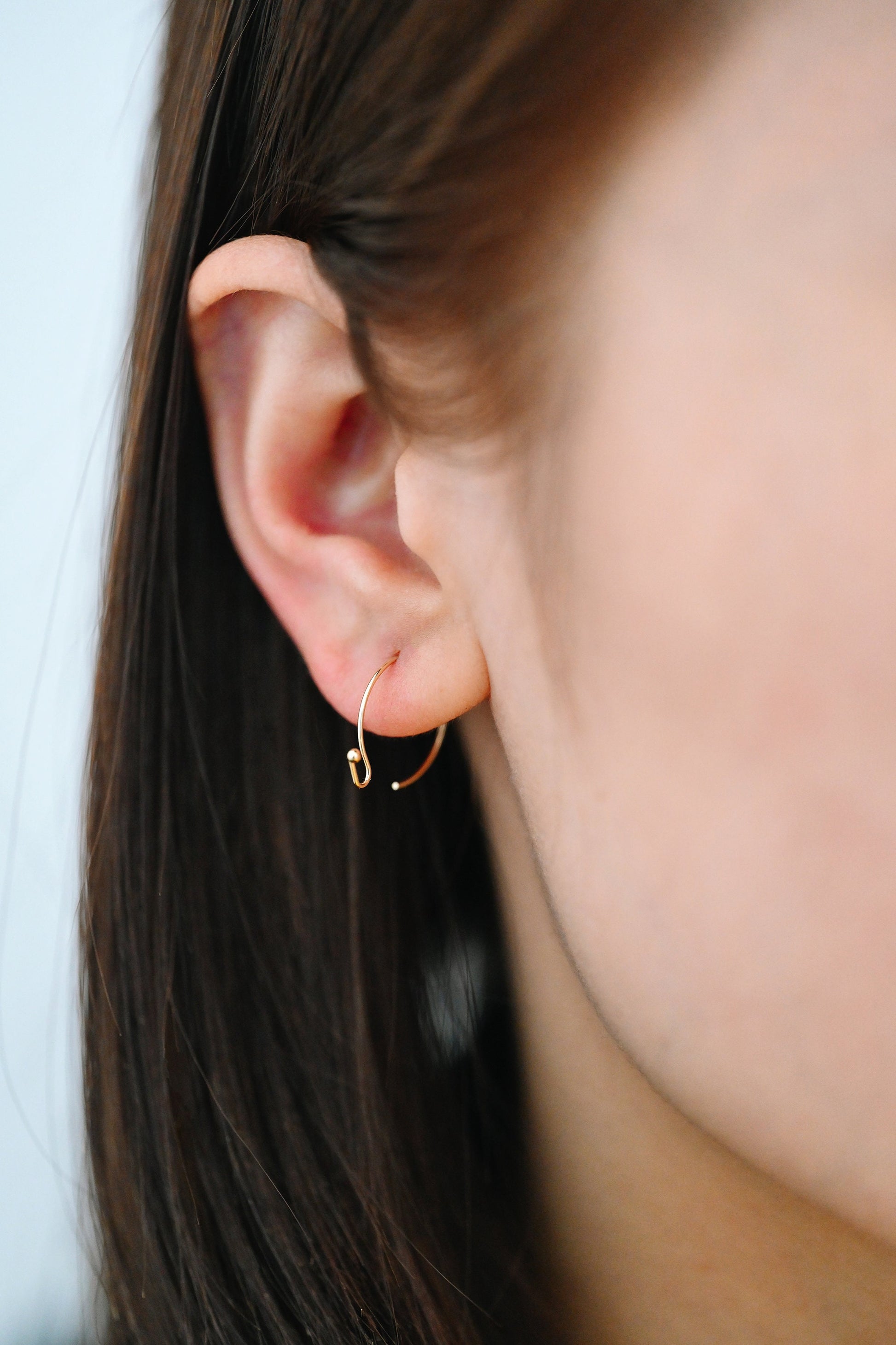 20pcs Gold Ear Hooks 15x18mm, Simple Round Earwire Earring Components (GB-025-C)